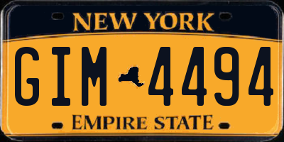 NY license plate GIM4494