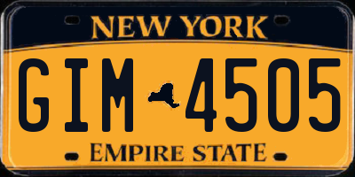 NY license plate GIM4505