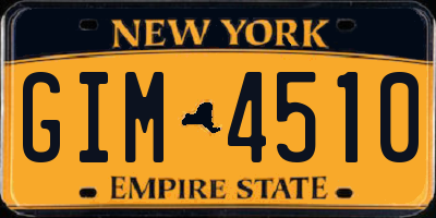 NY license plate GIM4510