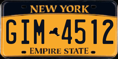 NY license plate GIM4512