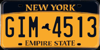 NY license plate GIM4513