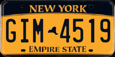 NY license plate GIM4519