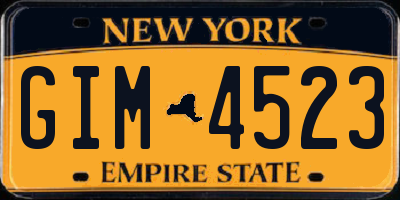 NY license plate GIM4523