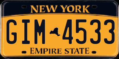 NY license plate GIM4533