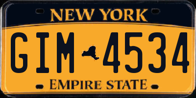 NY license plate GIM4534