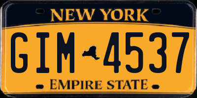 NY license plate GIM4537