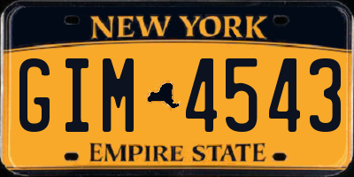 NY license plate GIM4543