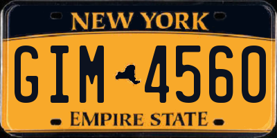 NY license plate GIM4560