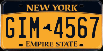 NY license plate GIM4567