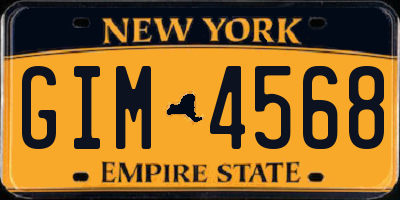 NY license plate GIM4568