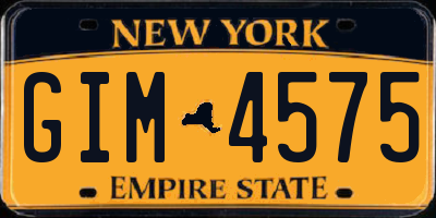 NY license plate GIM4575