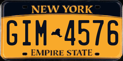 NY license plate GIM4576