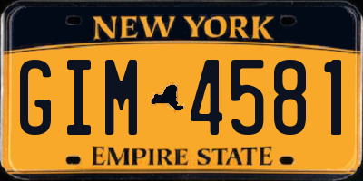 NY license plate GIM4581