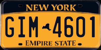 NY license plate GIM4601