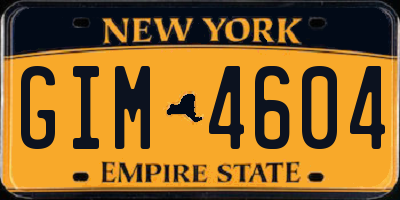 NY license plate GIM4604