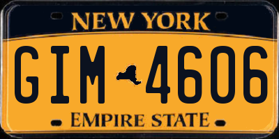 NY license plate GIM4606