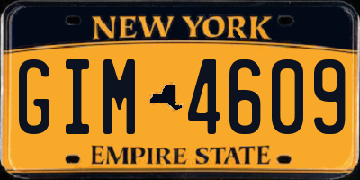 NY license plate GIM4609