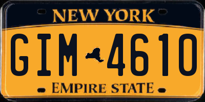 NY license plate GIM4610