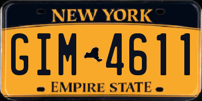 NY license plate GIM4611