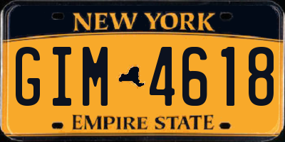 NY license plate GIM4618