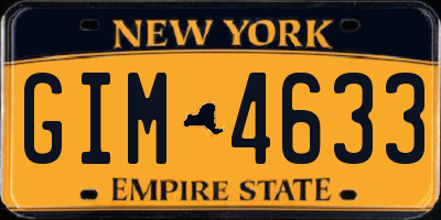 NY license plate GIM4633