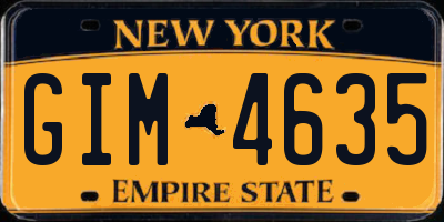 NY license plate GIM4635