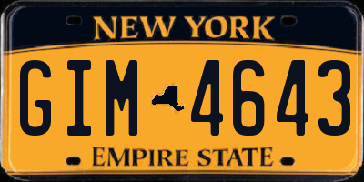 NY license plate GIM4643