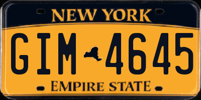 NY license plate GIM4645