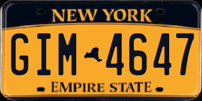 NY license plate GIM4647