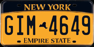 NY license plate GIM4649