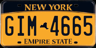 NY license plate GIM4665