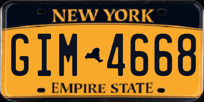 NY license plate GIM4668