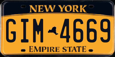 NY license plate GIM4669