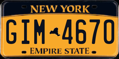 NY license plate GIM4670