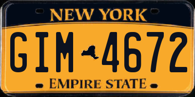 NY license plate GIM4672