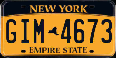 NY license plate GIM4673