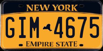 NY license plate GIM4675