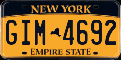 NY license plate GIM4692