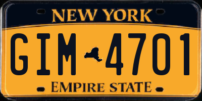 NY license plate GIM4701