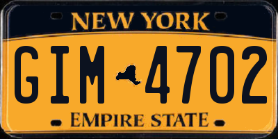 NY license plate GIM4702