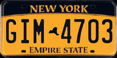 NY license plate GIM4703