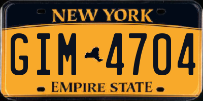 NY license plate GIM4704