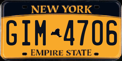 NY license plate GIM4706