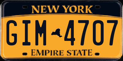 NY license plate GIM4707