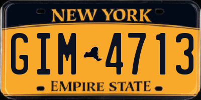 NY license plate GIM4713