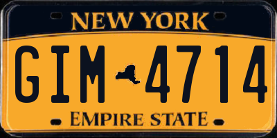 NY license plate GIM4714