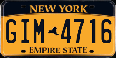 NY license plate GIM4716