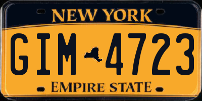 NY license plate GIM4723