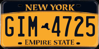 NY license plate GIM4725