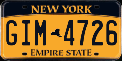 NY license plate GIM4726